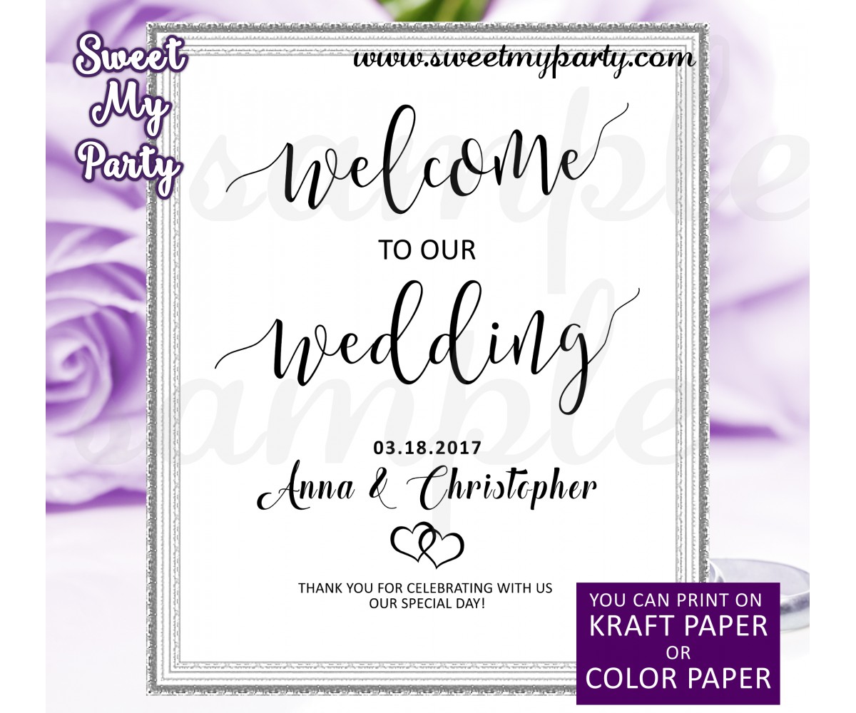 Wedding Welcome Sign,Welcome to our Wedding Sign,(021w)